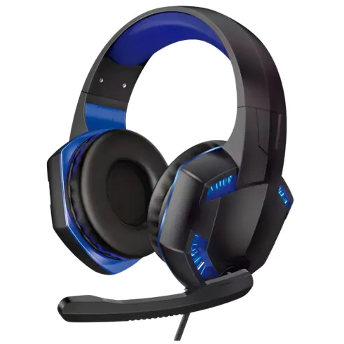 Fone De Ouvido Headset Gamer Led Pc Vídeogame Cor Azul