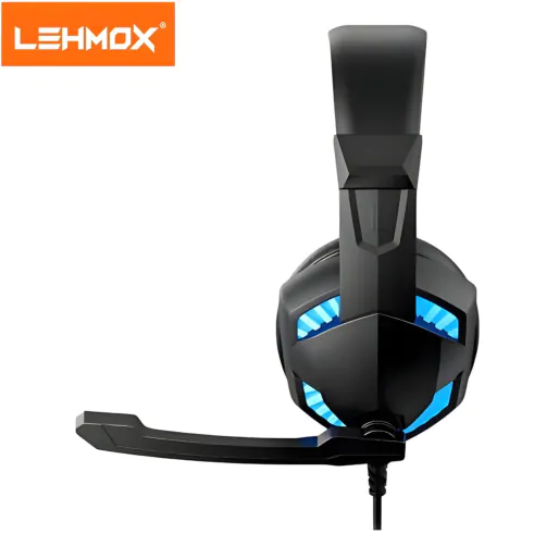 Fone De Ouvido Headset Gamer Led Pc Vídeogame Cor Azul